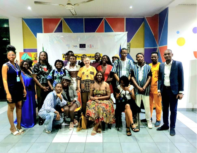 EU Celebrates 25 Sierra Leone Creatives as “Ambassadors of Culture” Mobility Grants The Awardees with EU Ambassador to Sierra Leone Jacek Jankowski